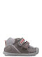 Anatomical Leather Kids Boots with Velcro Gray