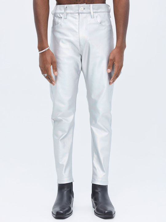 Herren Jeanshose Gekürzt Elastisch mit Slim Passform Silver