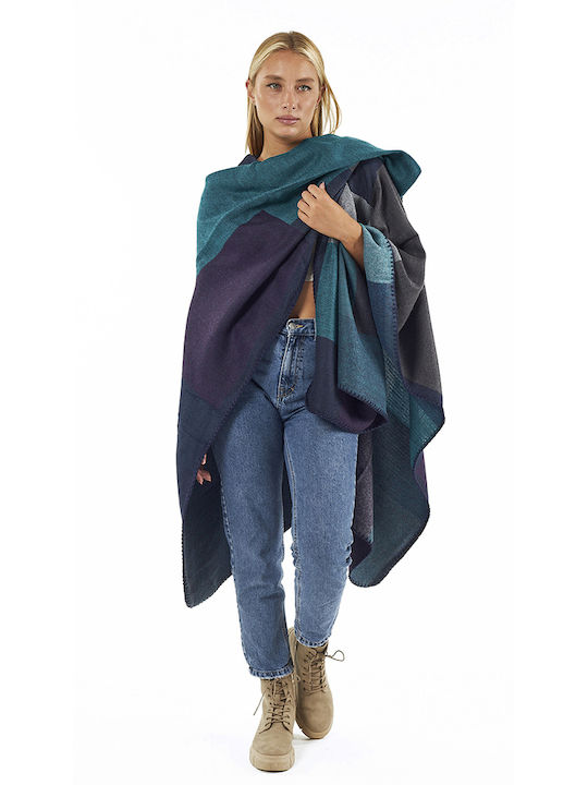 Verde Women's Poncho Petrol.