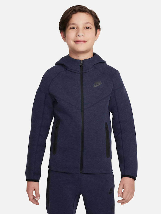 Nike Παιδική Ζακέτα Fleece με Κουκούλα Blue