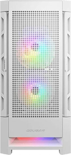 Cougar Airface RGB Gaming Midi Tower Computer Case with Side Window White