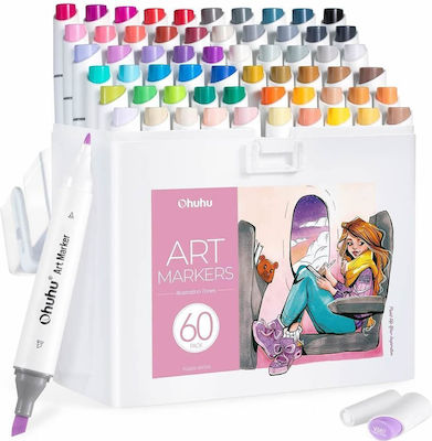 Ohuhu Μαρκαδόροι Ζωγραφικής Λεπτοί με 60 Χρώματα