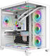 1STPLAYER Megaview MV8 Gaming Midi Tower Computer Case with Window Panel White