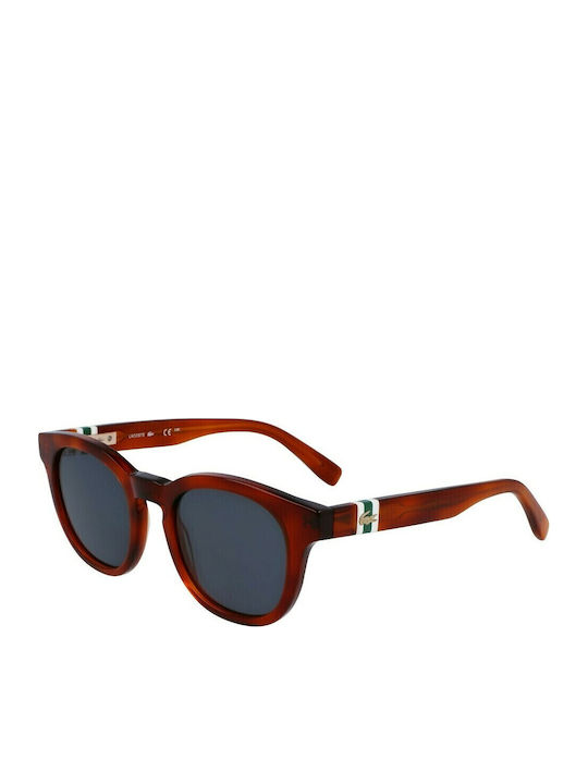 Lacoste Women's Sunglasses with Brown Tartaruga Plastic Frame and Gray Lens L6006S-218