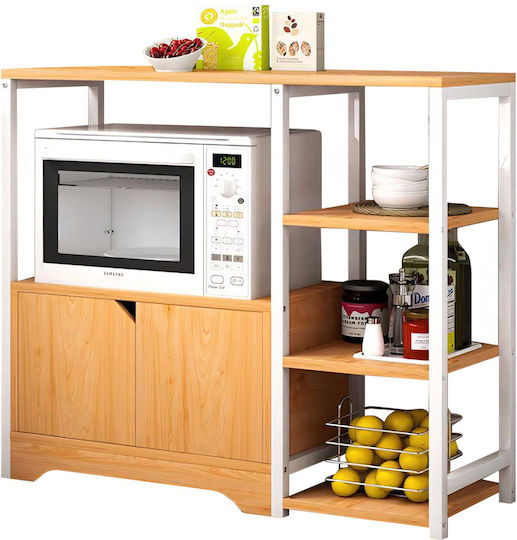 ArteLibre Lynx Metallic Kitchen Rack 5 Tiers White 80x30x71cm