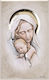 Kontopoulos Saint Icon Virgin Mary Holding the Infant Wooden 18x28cm