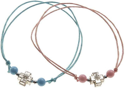 Christening Charm Bracelet Light Blue 50pcs