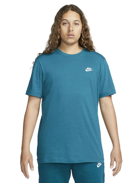 Nike Sportswear Club Ανδρικό Αθλητικό T-shirt Κοντομάνικο Γαλάζιο