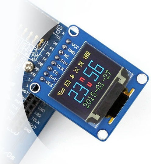 Waveshare Oled Vertical Headers Οθόνη OLED 0.96" 96x64 Χαρακτήρων