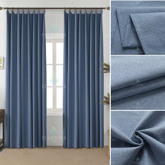 Homeone Mit Bleistiftfalten Blauen Vorhängen 270x270cm