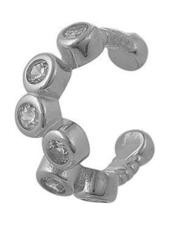 Sava Jewellery Single Silver Cuff Earring with Stones