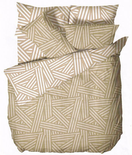 Viokarpet Duvet Cover Set Cotton Queen with 2 Pillowcases 225x245 'nordic' 854 Natural