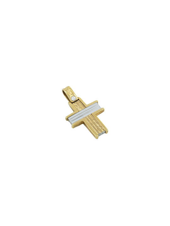 Gold Kreuz 14K Beidseitig