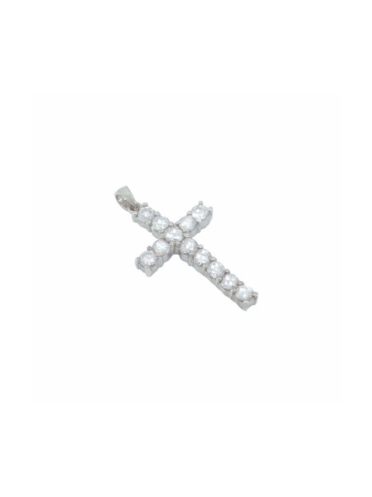 Women's White Gold Cross 18K