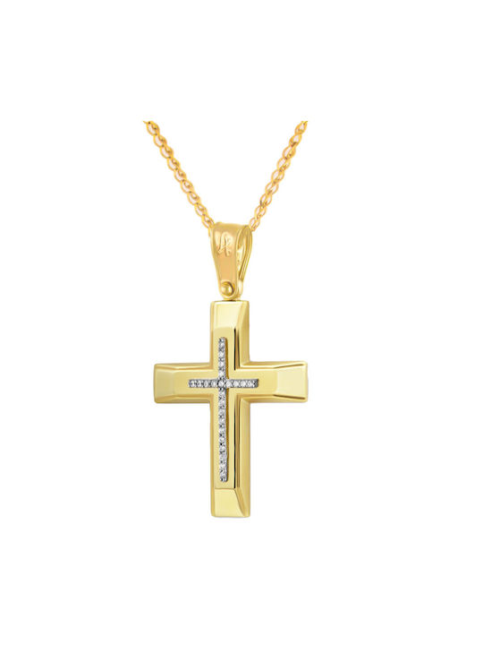 Katsigiannis Women's Gold Cross 14K with Chain
