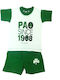 Panathinaikos Kids Set with Shorts Summer 2pcs Green