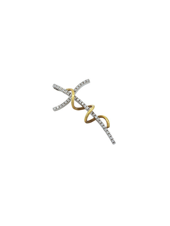 Women's White Gold Cross 18K