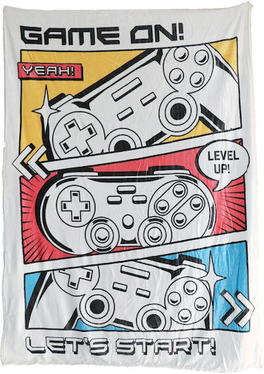 Blanket Fleece Gamer WHITE 150x200cm