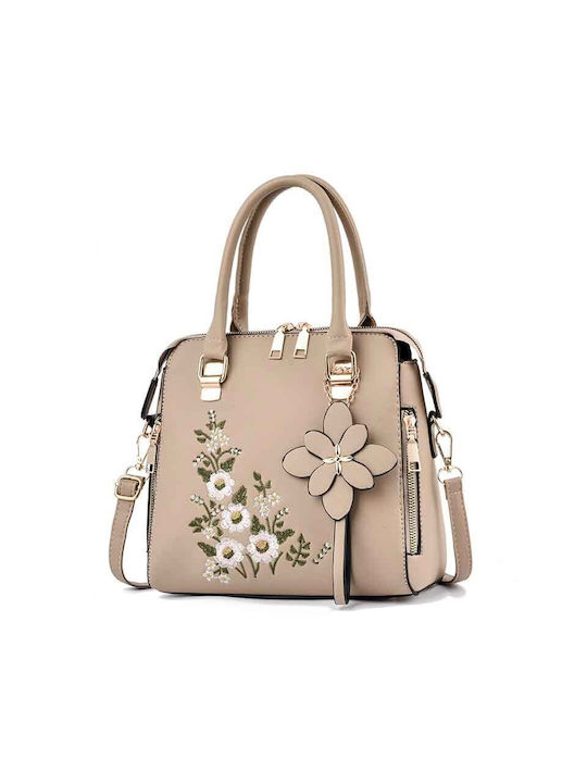 By Queen Damen Tasche Tote Hand Beige