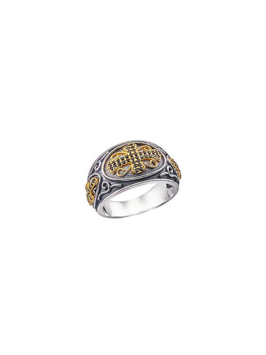 Paraxenies Men's Gold Plated Silver Ring