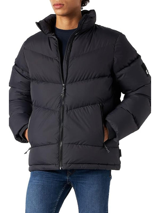 Jack Wolfskin Ανδρικό Χειμωνιάτικο Μπουφάν Puffer Αντιανεμικό Μαύρο