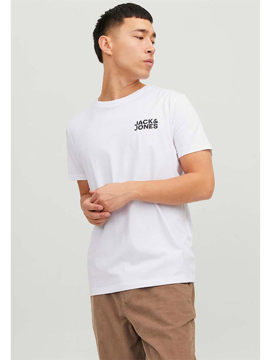 Jack & Jones Jjecorp Ανδρικό T-shirt Κοντομάνικο Λευκό