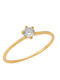 Senza Damen Ring mit Zirkonia aus Silber Vergoldet