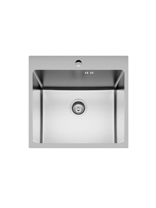 Drop-In Sink Inox W54xD50cm Silver