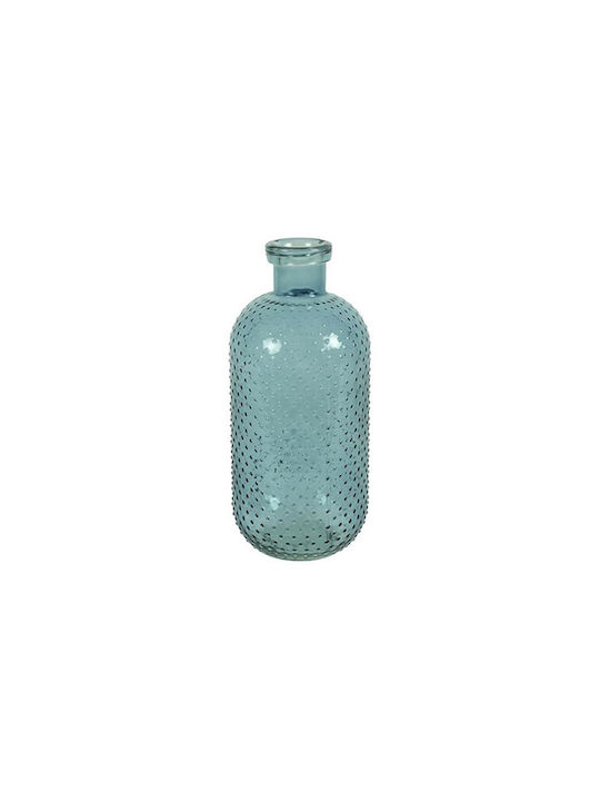 Plastona Διακοσμητικό Βάζο Γυάλινο Μπουκάλι Τιρκουάζ 11x34.5cm