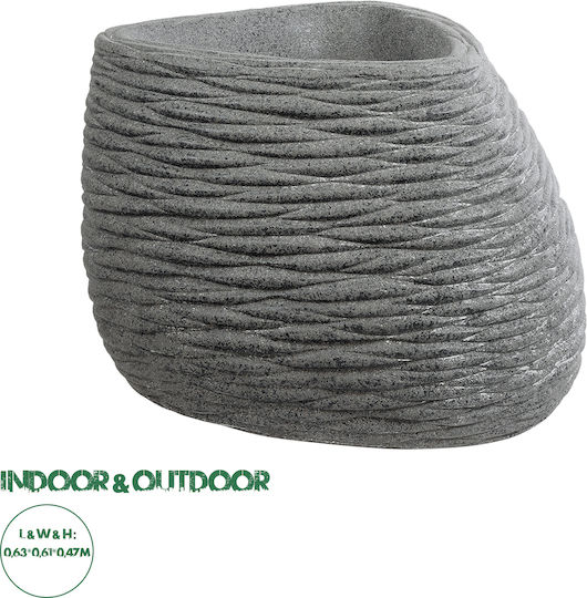 GloboStar Artificial Garden Ronda Plant Pot Polyester Gray GloboStar Artificial Garden Ronda Plant Pot Polyester Gray