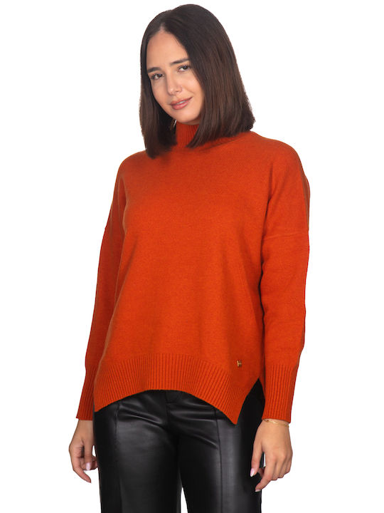 Vera Damen Langarm Pullover Wolle orange