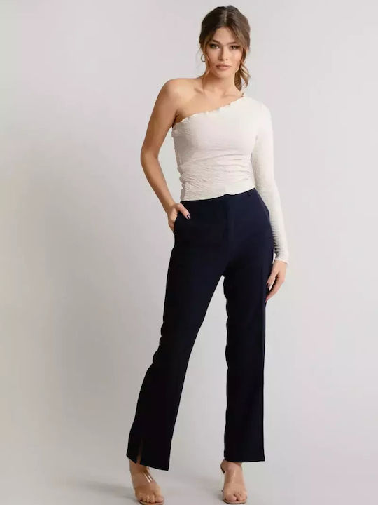 Rut & Circle Women's Fabric Trousers Blue