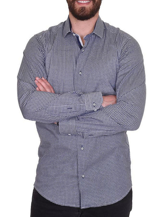 Endeson Fashion Μακρυμάνικo Πουκάμισο Μπλε