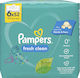 Pampers Fresh Clean Бебешки кърпички 6x52бр