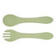 Baby Cloud Baby Set with Fork made of Silicone Green 2pcs
