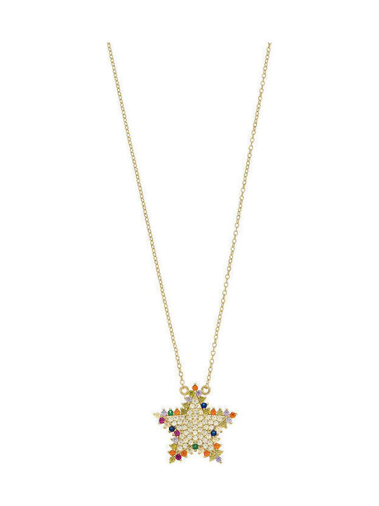 Breeze cu design Stea Placat cu aur cu Zirconiu