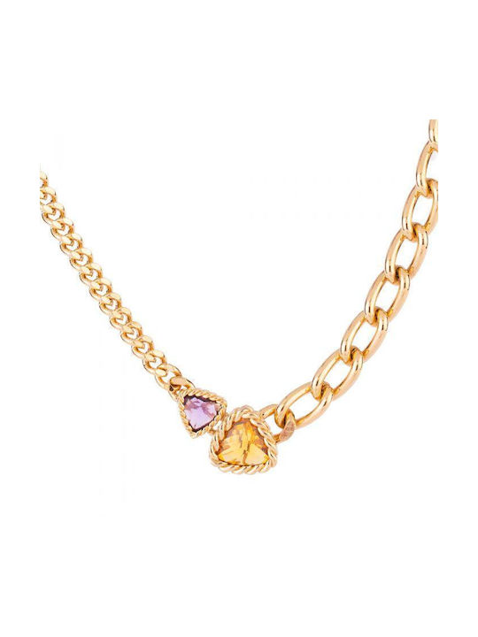 Rebecca Necklace Gold Plated with Zircon