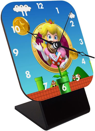 Koupakoupa Princess Peach Toadstool Масов Часовник с Индикатори Дървен Оранжев KP_21220_CLOCK-DESK-SQUARE