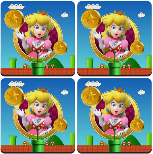 Koupakoupa Princess Peach Toadstool Сувенир Дърво Оранжев 4бр