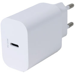 Deltaco Charger Without Cable with USB-C Port 20W Power Delivery Whites (USBC-AC144)