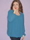 Women's Blouse Long Sleeve Petrol