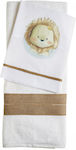 Christening Oilcloths Set White with Animals Theme