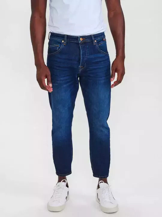 Alex Ανδρικό Παντελόνι Τζιν με Relaxed Tapered Εφαρμογή Mid Blue Denim