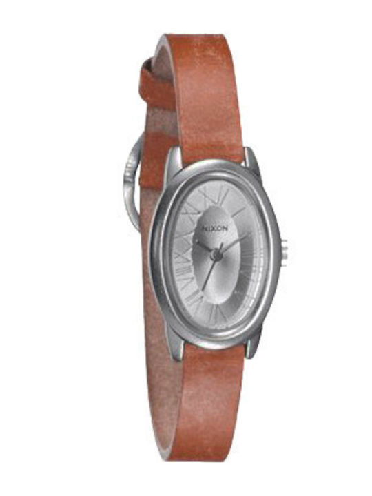Nixon Saddle Herrenuhr Batterie mit Braun Lederarmband