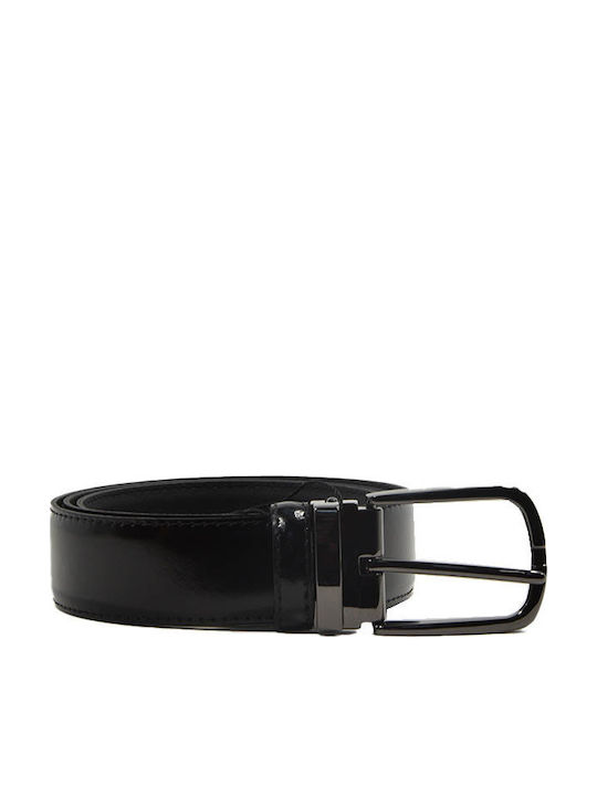 Oak Beltmakers Herren Gürtel Leder Schwarz