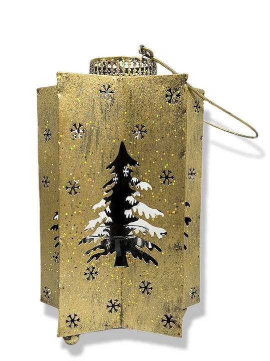 Angiolina Christmas Metallic Gold Lantern 20x15cm