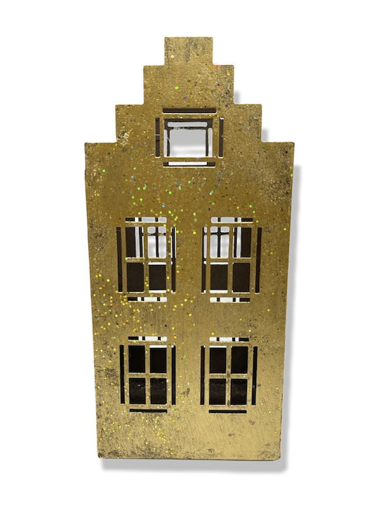 Angiolina Christmas Metallic Gold Lantern 20x15cm