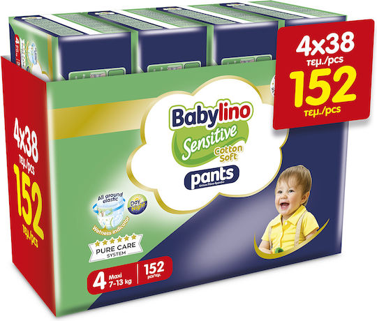Babylino Πάνες Βρακάκι Cotton Soft Pants Monthly Pack No. 4 για 7-13kg 152τμχ