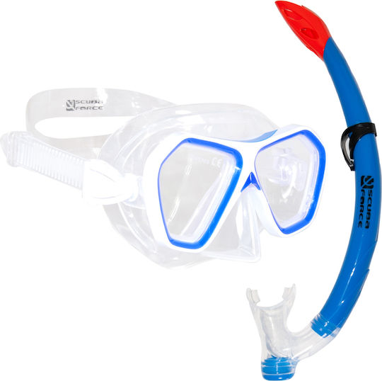 Bluewave Bluewave Silikon Tauchmaske mit Schnorchel Navis Blau