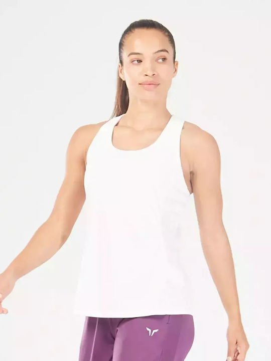 Squatwolf Women's Athletic Blouse Sleeveless White